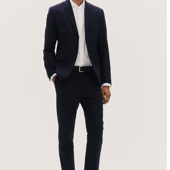 H & M Men’s Suit Jacket and Pants 33 R Slim Fit Navy Blue - Picture 7 of 11